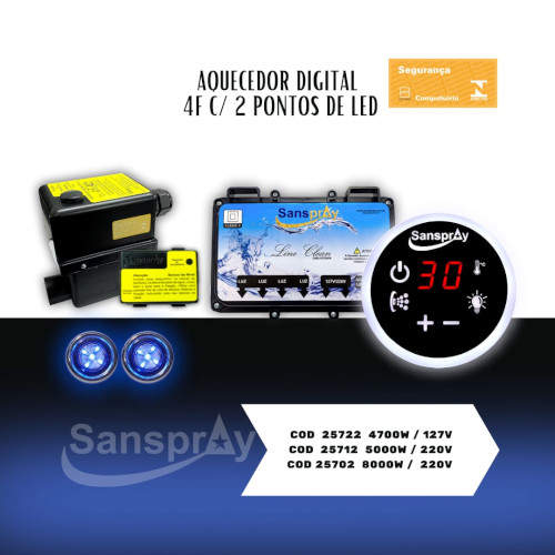 Aquecedor digital 4F + LED